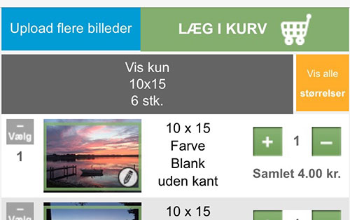 Upload flere billeder knap